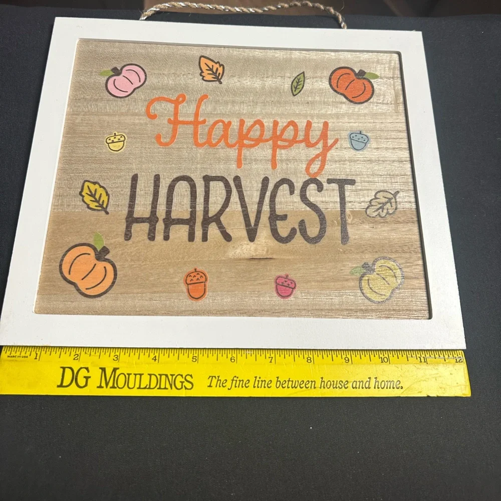 💥 $5 if Bundled Happy Harvest Sign with Silver Sparkle Edges SPRITZ Target NWT